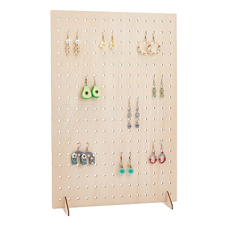 Wood Slant Back Earring Display Stands EDIS-WH0016-049-1