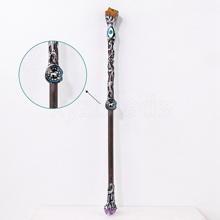 Natural Tiger Eye Twelve Constellation Magic Wand PW-WG23699-12-1