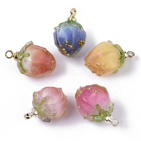 Handmade Flower Epoxy Resin Pendants KY-S163-103-1