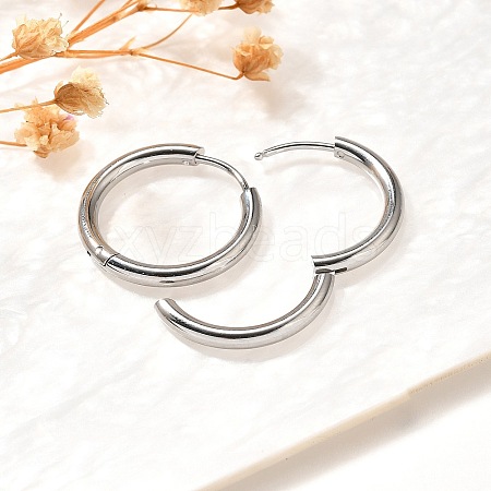 304 Stainless Steel Hoop Earrings for Women EJEW-M068-15E-P-1