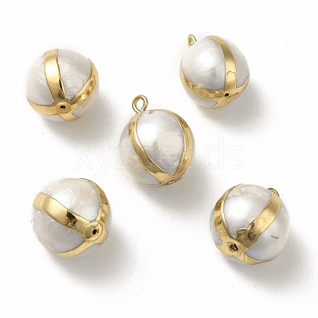 Natural Pearl Pendants PEAR-P004-28KCG-1