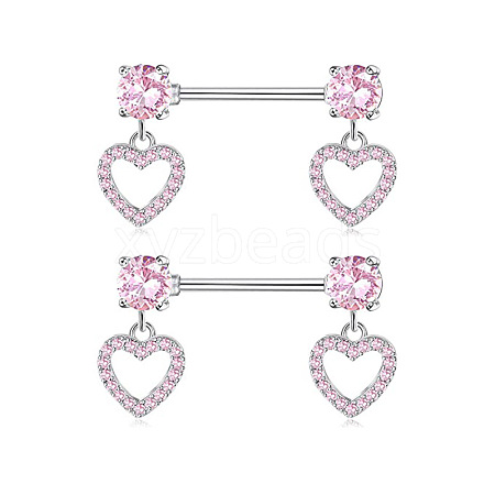 304 Stainless Steel Rhinestone Nipple Rings WG0E32C-04-1