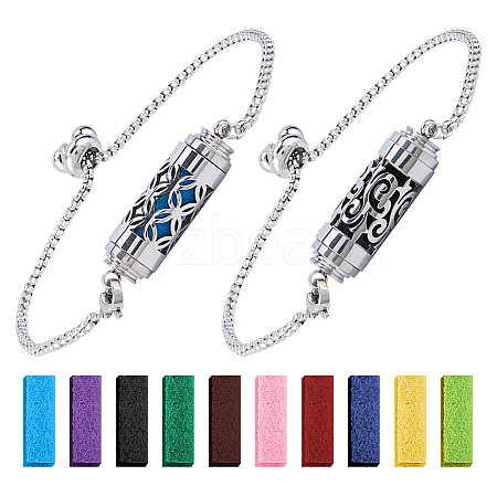 2Bags 2 Styles Stainless Steel Slider Bracelets BJEW-FH0001-13-1
