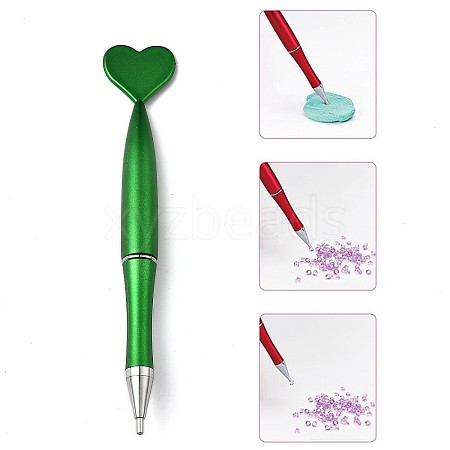 Heart ABS Plastic Nail Art Rhinestones Pickers Pens AJEW-C040-02D-1