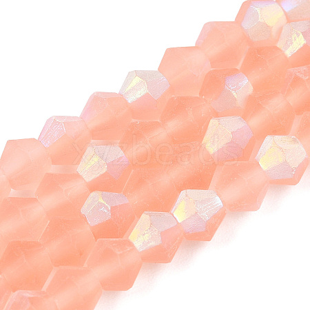 Imitate Austrian Crystal Bicone Frosted Glass Beads Strands EGLA-A039-T4mm-MB15-1