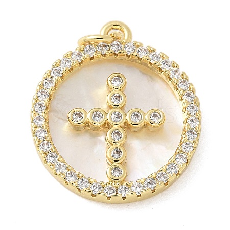 Brass Micro Pave Cubic Zirconia Pendants KK-K298-29D-G-1