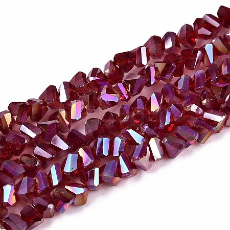 Electroplate Transparent Glass Beads Strands GLAA-N021-4mm-26-1
