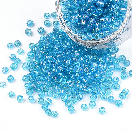 Round Trans. Colors Rainbow Glass Seed Beads X-SEED-A007-3mm-163-1