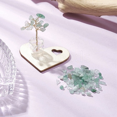 Natural Green Aventurine Chips Tree of Life Decorations AJEW-JD00014-02-1