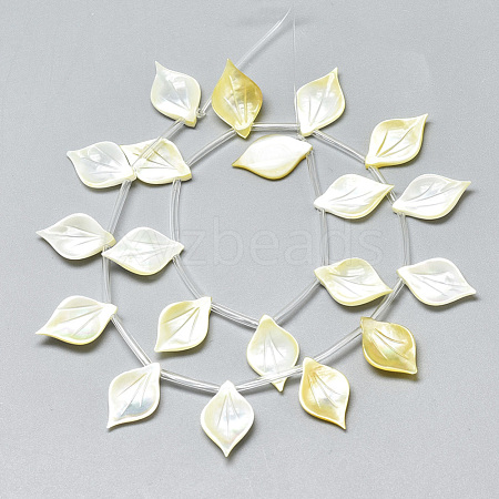 Natural Yellow Shell Pendants SSHEL-N036-019-1