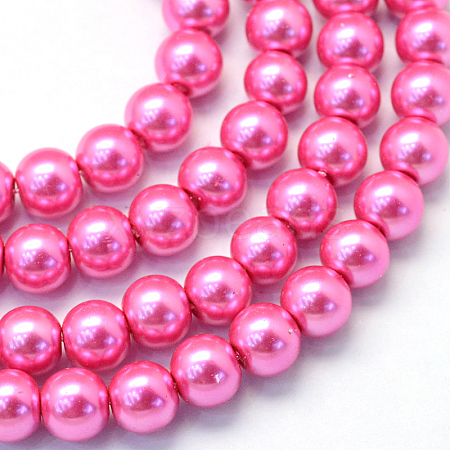 Baking Painted Glass Pearl Round Bead Strands X-HY-Q003-10mm-54-1