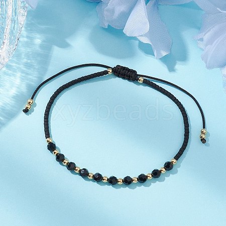 Glass Braided Bead Bracelets BJEW-JB11419-06-1