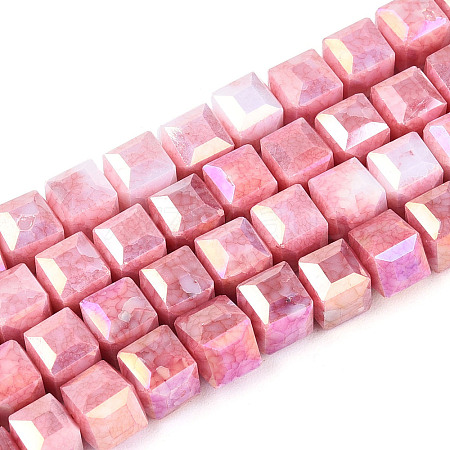 Anti-Tarnish Electroplate Glass Beads Strands GLAA-T025-6mm-10F-1