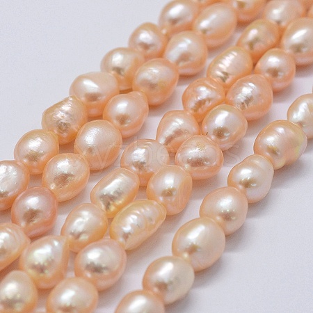 Natural Cultured Freshwater Pearl Beads Strands PEAR-K004-03B-01-1