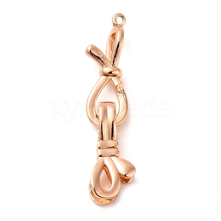 Rack Plating Brass Knot Fold Over Clasps KK-K349-12RG-1