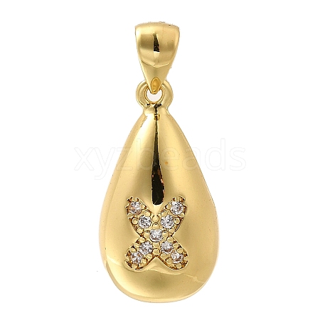 Rack Plating Brass Micro Pave Cubic Zirconia Pendants KK-L226-102G-X-1