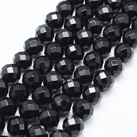 Natural Black Onyx Beads Strands G-E469-07-12mm-1