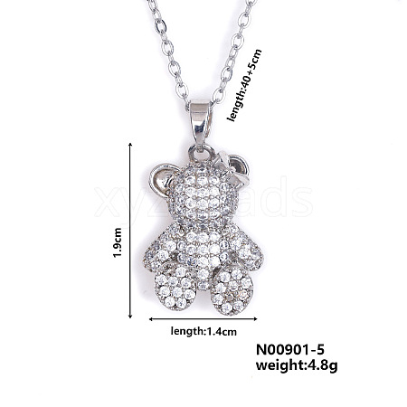 Fashionable European and American Style Brass Rhinestone Pendant Necklace with Cable Chain for Women Girl CL1945-4-1