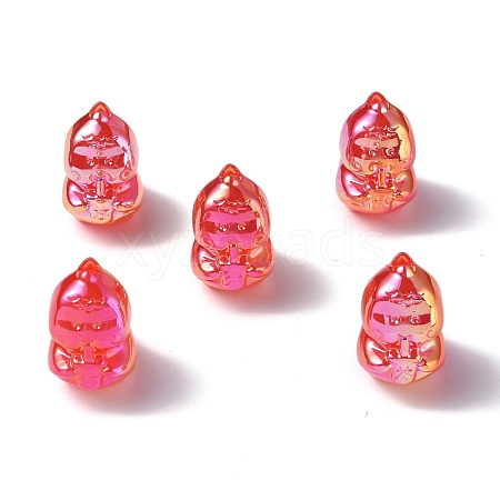 UV Plating Rainbow Iridescent Acrylic Beads PACR-M003-15E-1