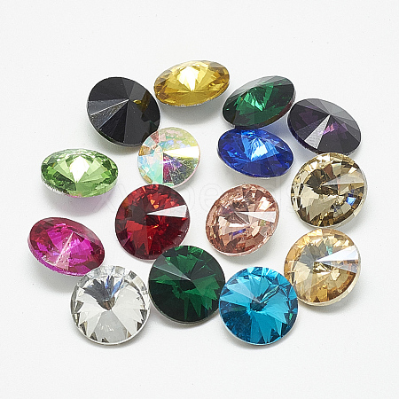 Pointed Back Glass Rhinestone Cabochons RGLA-T086-18mm-1