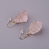 Natural Rose Quartz Dangle Earrings EJEW-F228-A02-3