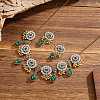 Alloy Rhinestone Bib Necklaces & Dangle Earrings Sets FS-WG6751B-04-2