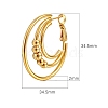 European and American Fashion Cross-border Multi-layer Circle Bead Stainless Steel Hoop Earrings PW-WGDA1BE-01-2