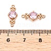 Brass Pave Faceted Glass Connector Charms FIND-T070-03F-3