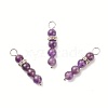 10Pcs Natural Amethyst Pendants PALLOY-JF01425-06S-1