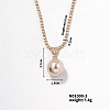 Elegant Pearl Pendant with Shiny Diamond Chain Necklace Jewelry for Women TF6886-3-1