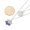 304 Stainless Steel Double Layered Necklaces NJEW-P320-14G-01-5