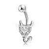 Clear Cubic Zirconia Belly Button Rings WG9960A-34-1