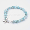 Natural Larimar Beaded Bracelets BJEW-JB02681-01-8