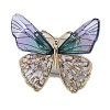 Butterfly Alloy with Crystal Rhinestone Brooch for Women PW-WG63869-01-1