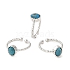 Natural Apatite Open Cuff Ring RJEW-M166-04P-G-1