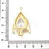 Rack Plating Brass Micro Pave Clear Cubic Zirconia Pendants KK-M309-40D-G-3