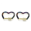 Brass Micro Pave Cubic Zirconia Screw Carabiner Lock Charms ZIRC-N039-013B-NF-1