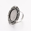 Vintage Adjustable Iron Finger Ring Components Alloy Cabochon Bezel Settings X-PALLOY-O039-08AS-3