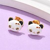 Brass Enamel Stud Earrings for Women LS-EJEW-U049-02A-G-2