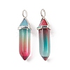 Faceted Bullet Glass Pointed Pendants KK-E282-01P-06-4