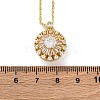 Brass Clear Cubic Zirconia Rotatable Sunflower Pendant Necklaces for Women NJEW-C067-05G-5