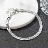 304 Stainless Steel Snake Link Chain Bracelets for Women BJEW-F488-22P-3