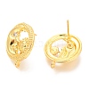 Brass Stud Earring Findings KK-G398-13G-2