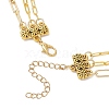 Brass Paperclip Chain 3 Layered Necklaces for Women NJEW-JN05507-5