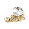 Real 18K Gold Plated Rack Plating Brass Micro Pave Clear Cubic Zirconia Pendants KK-C015-21G-03-2