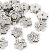 Flower Alloy Rhinestone Slide Charms RSB358-3P-1