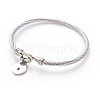 Tarnish Resistant 304 Stainless Steel Charm Bangles BJEW-L642-24P-1