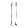 Brass Enamel ABS Imtation Pearl End with Chain KK-B129-27P-02-1