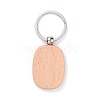 Natural Wood Keychain HJEW-P008-03-1