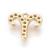 Golden Plated Brass Micro Pave Cubic Zirconia Charms ZIRC-L075-51K-2